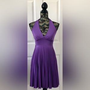 Purple Soprano Halter Accordion Dress